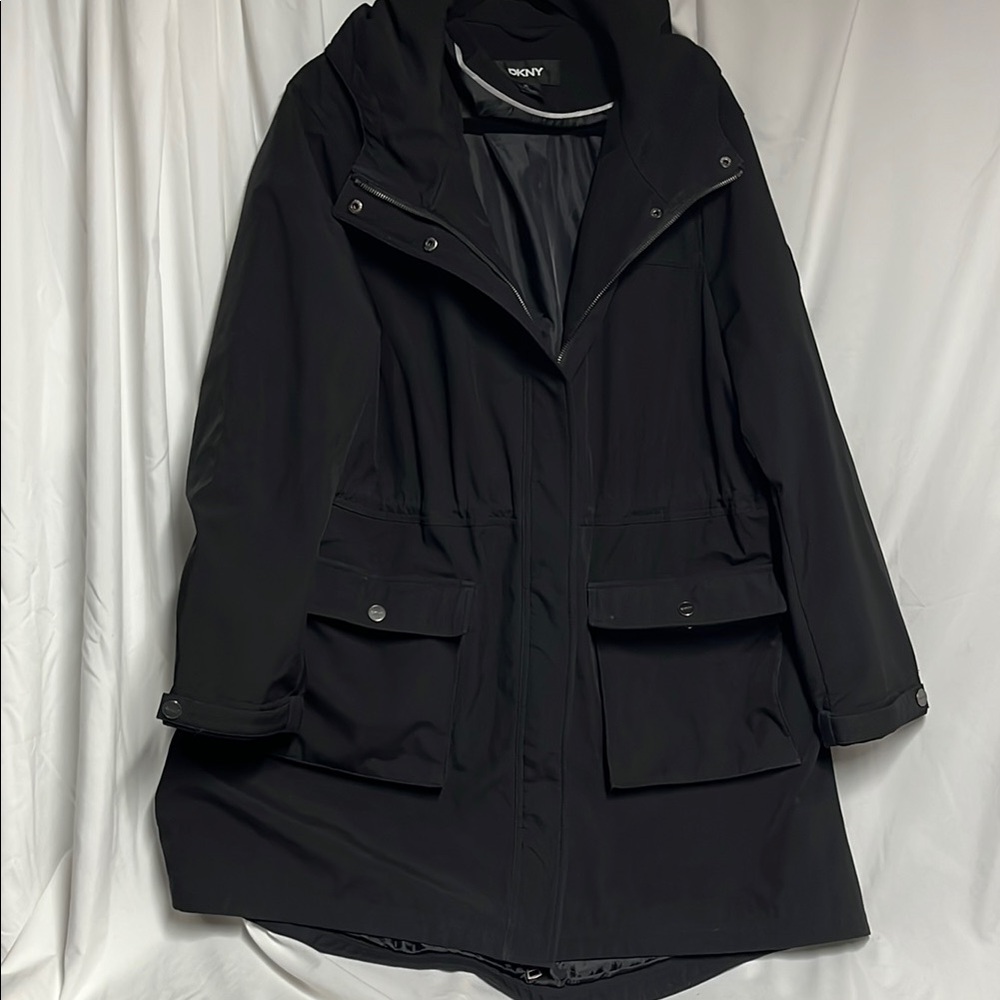DKNY Black Utility Jacket Weather-Resistant XXL Womens